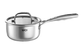 Ковш со стеклянной крышкой WO HOME Verona 1,6 л, 16x8 см, сталь нержавеющая 18/10, п/к