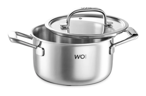 Кастрюля со стеклянной крышкой WO HOME Verona 3,4 л, 20х11 см, сталь нержавеющая 18/10, п/к