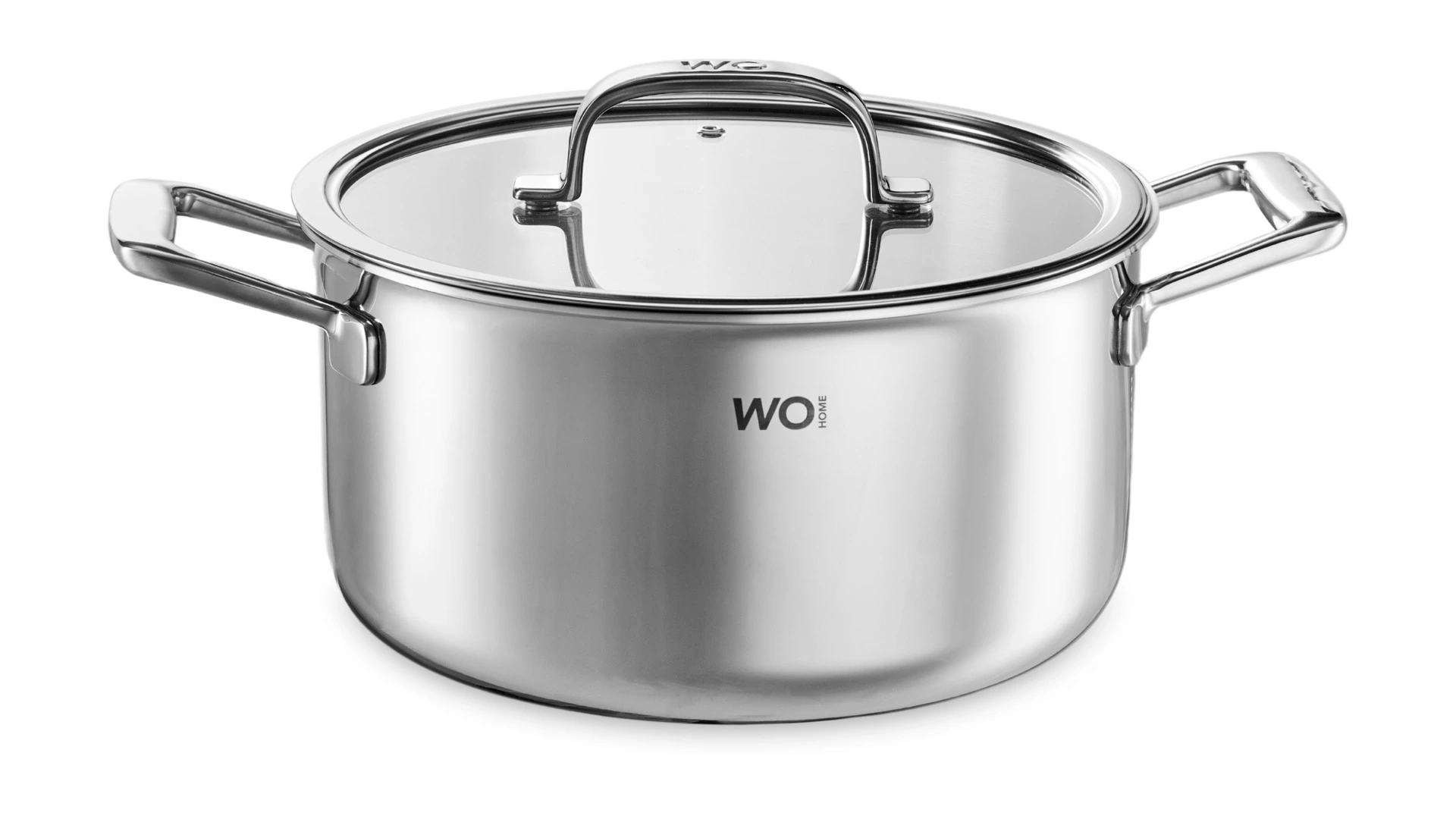 Кастрюля со стеклянной крышкой WO HOME Verona 5,6 л, 24х12,5 см, сталь нержавеющая 18/10, п/к