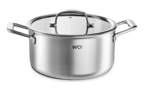 Кастрюля со стеклянной крышкой WO HOME Verona 5,6 л, 24х12,5 см, сталь нержавеющая 18/10, п/к