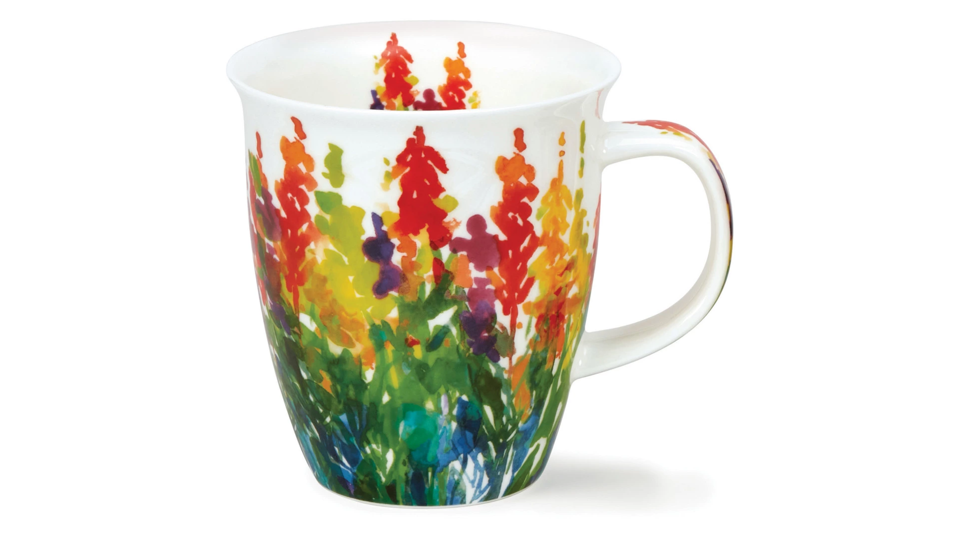 Кружка Dunoon Разноцветные цветы Невис 480 мл, фарфор костяной