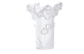 Ваза настольная Decor de table Орхидея 30 см, хрустальное тесто, белая, п/к