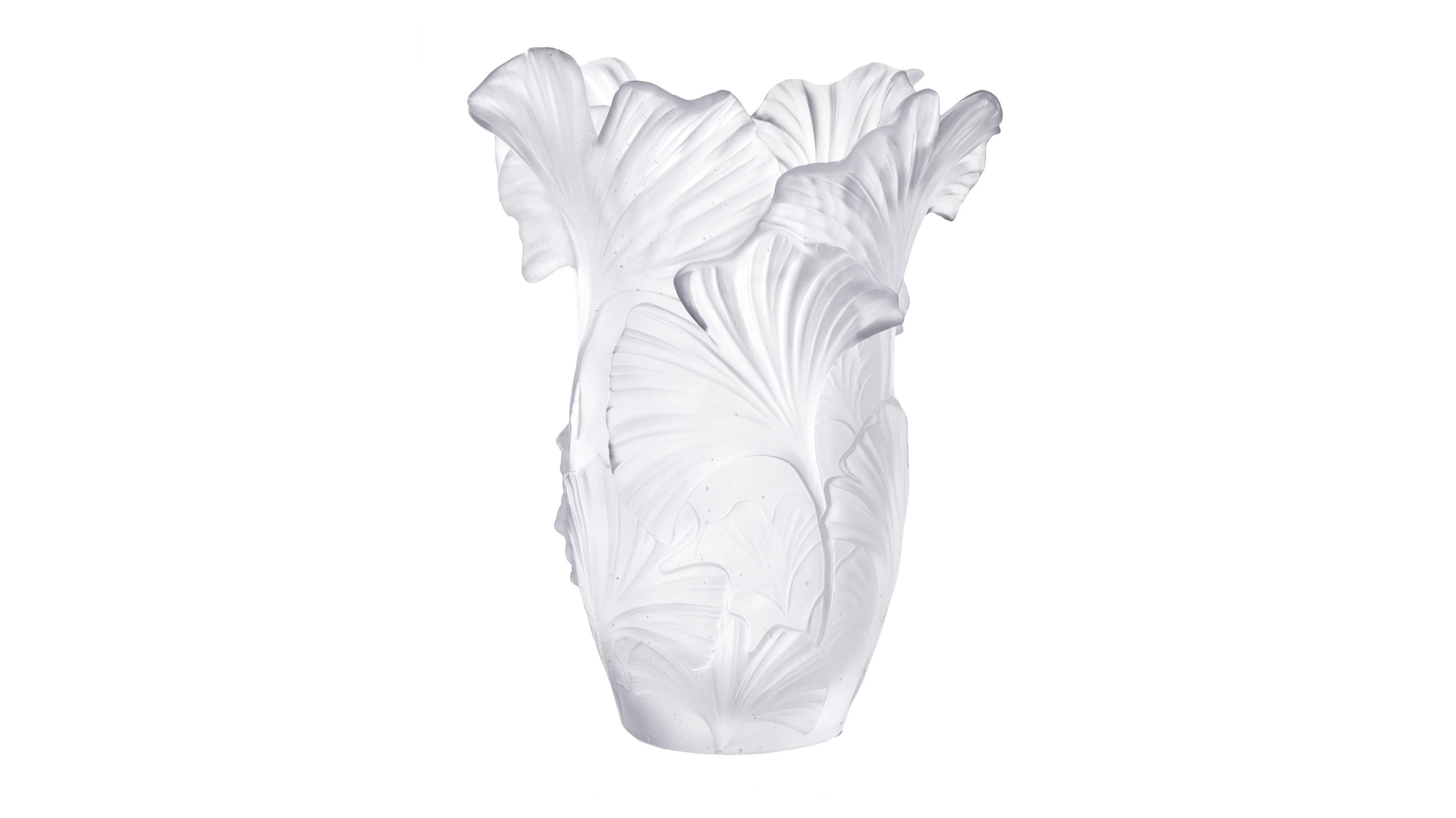 Ваза настольная Decor de table Гинкго 30 см, хрустальное тесто, белая, п/к