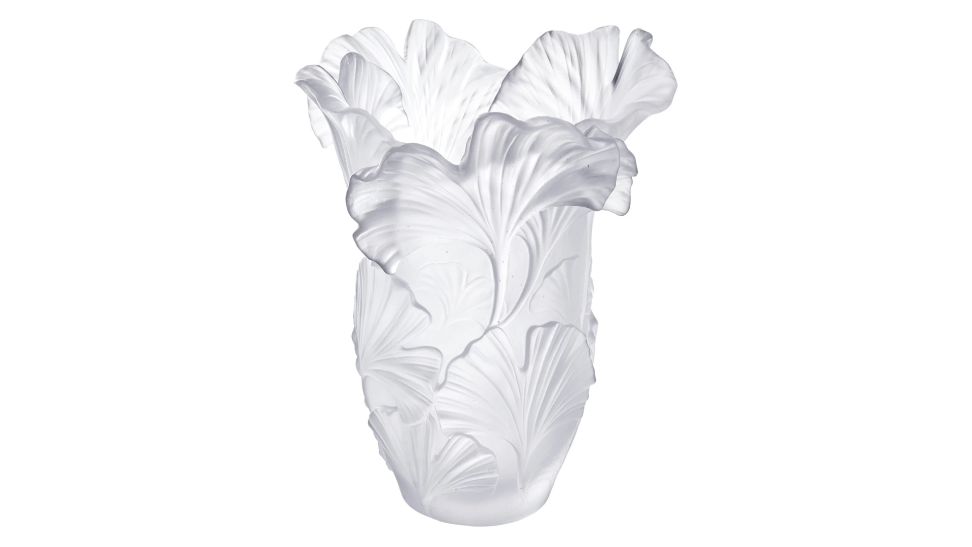 Ваза настольная Decor de table Гинкго 30 см, хрустальное тесто, белая, п/к