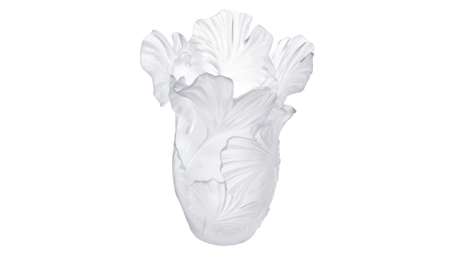 Ваза настольная Decor de table Гинкго 30 см, хрустальное тесто, белая, п/к