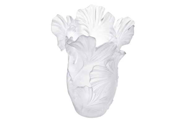 Ваза настольная Decor de table Гинкго 30 см, хрустальное тесто, белая, п/к