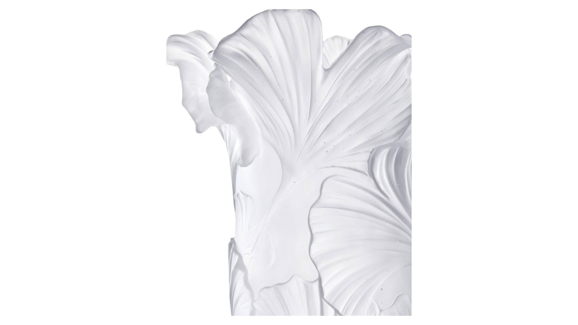 Ваза настольная Decor de table Гинкго 30 см, хрустальное тесто, белая, п/к