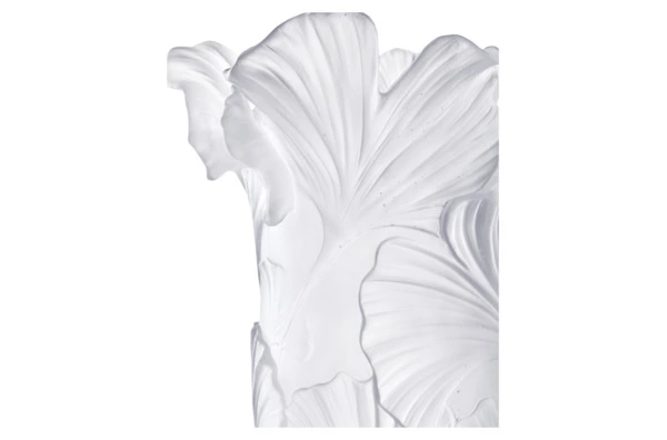 Ваза настольная Decor de table Гинкго 30 см, хрустальное тесто, белая, п/к