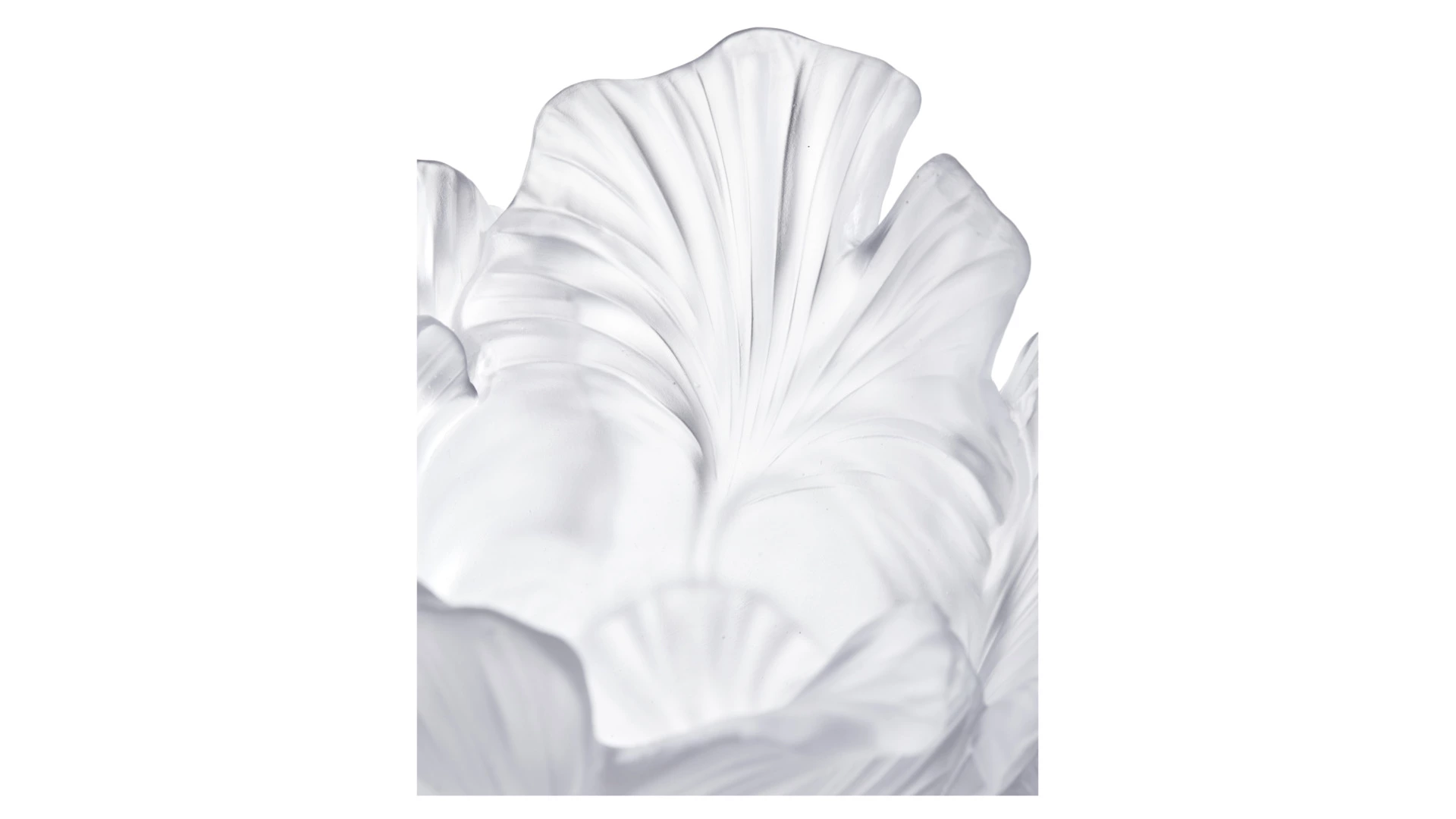 Ваза настольная Decor de table Гинкго 30 см, хрустальное тесто, белая, п/к