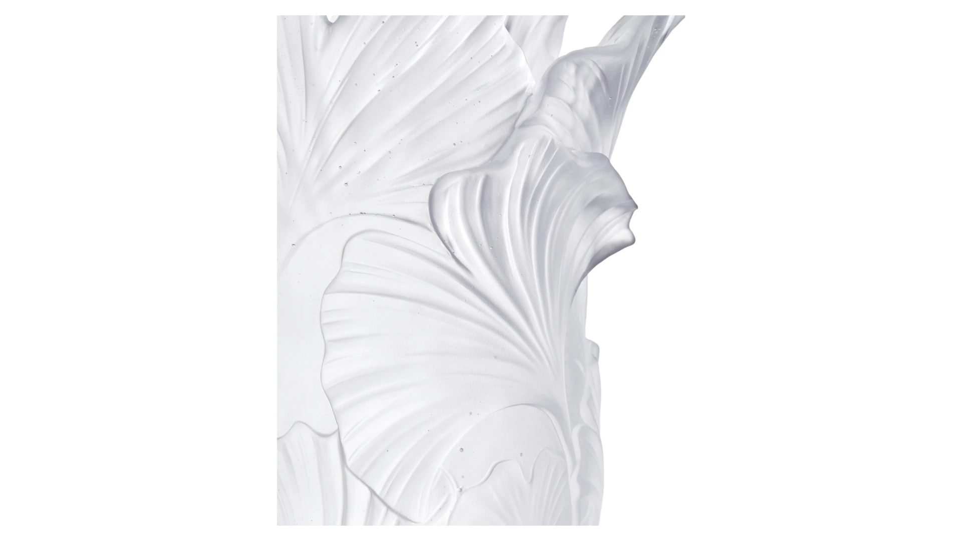 Ваза настольная Decor de table Гинкго 30 см, хрустальное тесто, белая, п/к