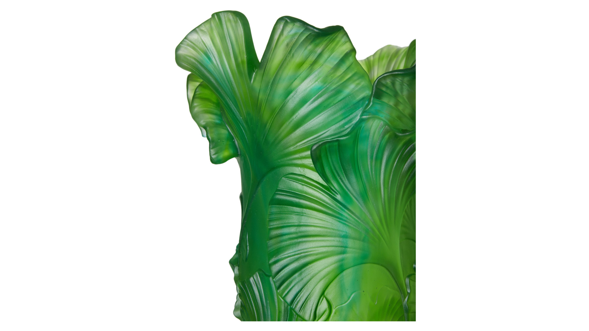 Ваза Decor de table Гинкго 30 см, хрусталь, зеленая