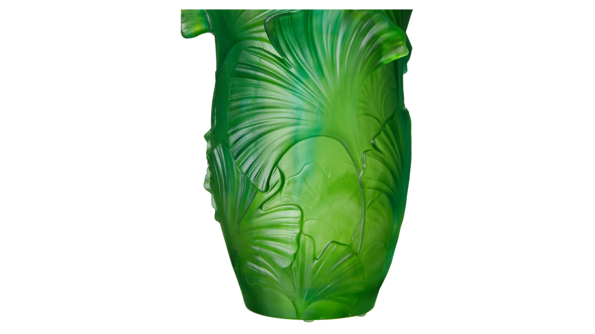 Ваза настольная Decor de table Гинкго 30 см, хрустальное тесто, зеленая, п/к