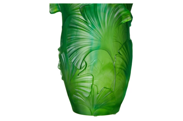 Ваза настольная Decor de table Гинкго 30 см, хрустальное тесто, зеленая, п/к