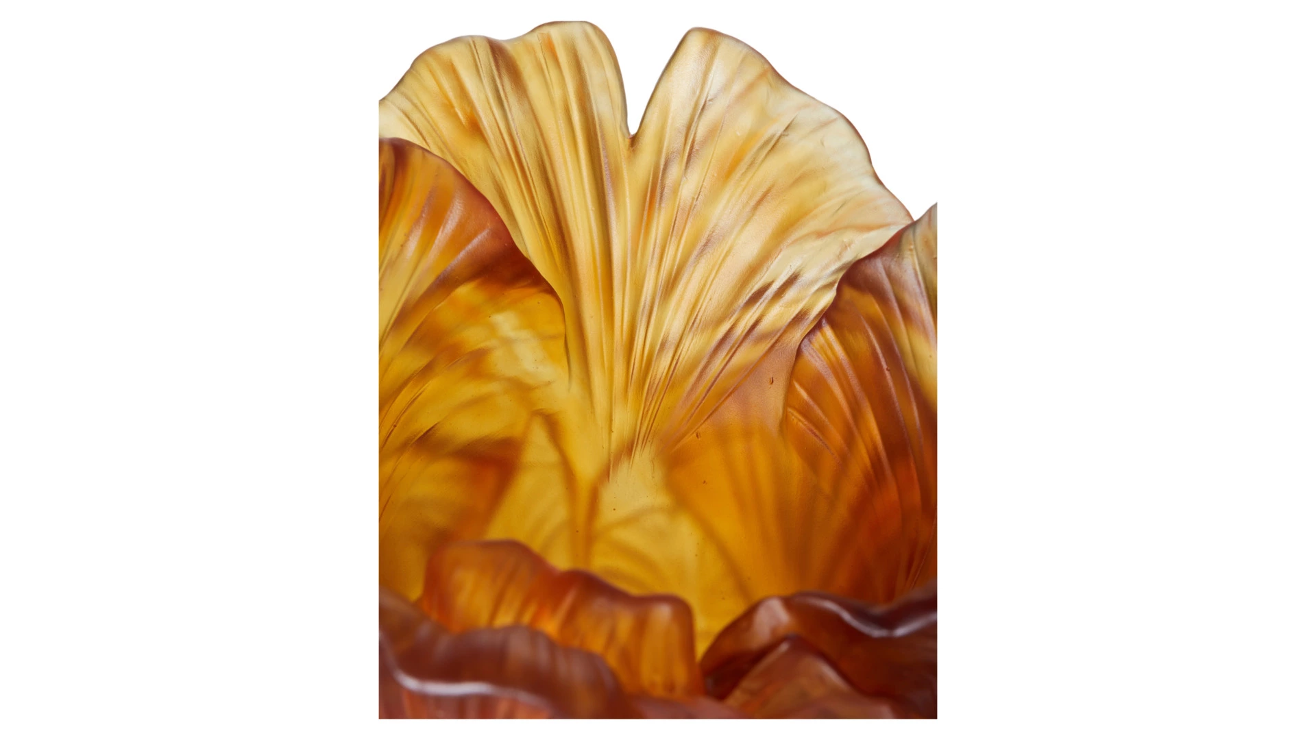 Ваза настольная Decor de table Гинкго 30 см, хрустальное тесто, янтарная, п/к