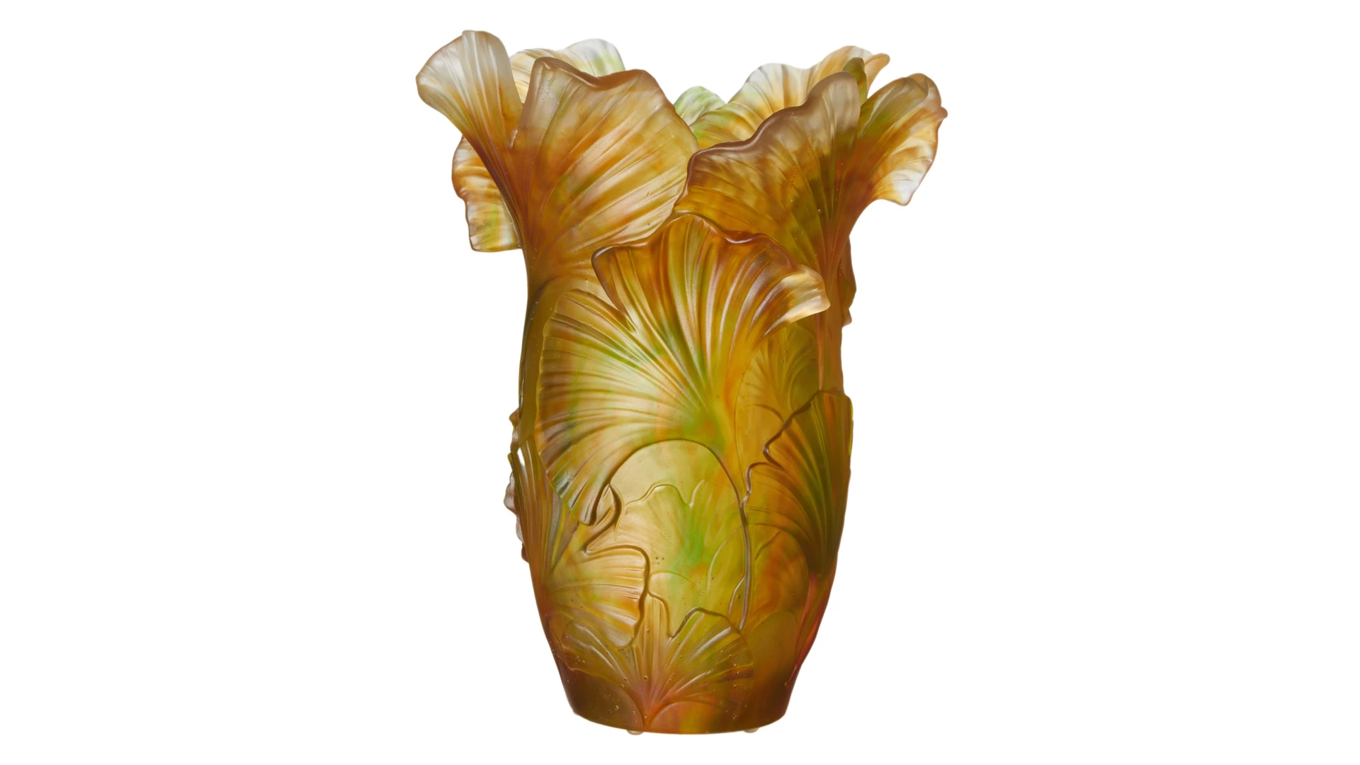 Ваза настольная Decor de Table Pate de Verre Cristal Гинкго 30 см, хрустальное тесто, п/к