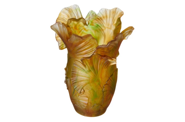 Ваза настольная Decor de Table Pate de Verre Cristal Гинкго 30 см, хрустальное тесто, п/к