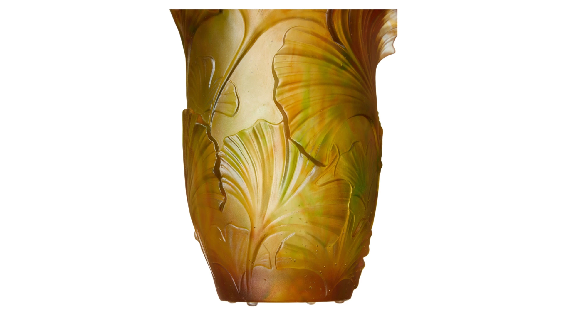 Ваза настольная Decor de Table Pate de Verre Cristal Гинкго 30 см, хрустальное тесто, п/к