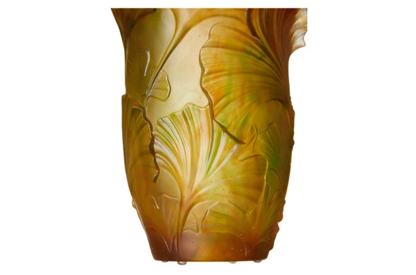 Ваза настольная Decor de Table Pate de Verre Cristal Гинкго 30 см, хрустальное тесто, п/к