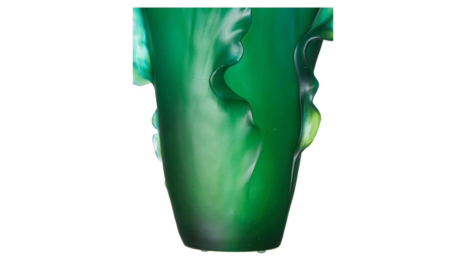Ваза Decor de table Лепестки 30 см, хрусталь, зеленая