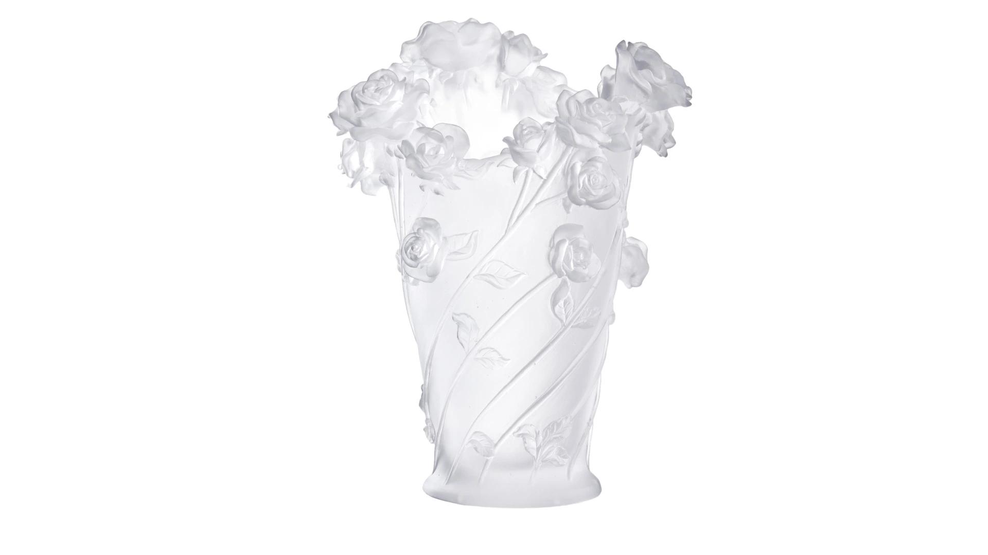 Ваза настольная Decor de Table Pate de Verre Cristal Роза 35 см, хрустальное тесто, белая, п/к
