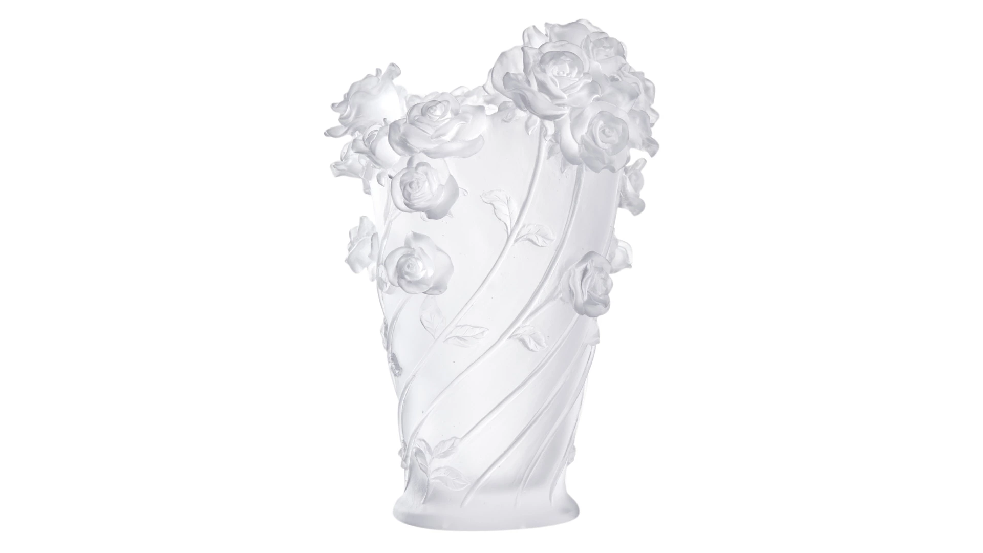 Ваза настольная Decor de Table Pate de Verre Cristal Роза 35 см, хрустальное тесто, белая, п/к