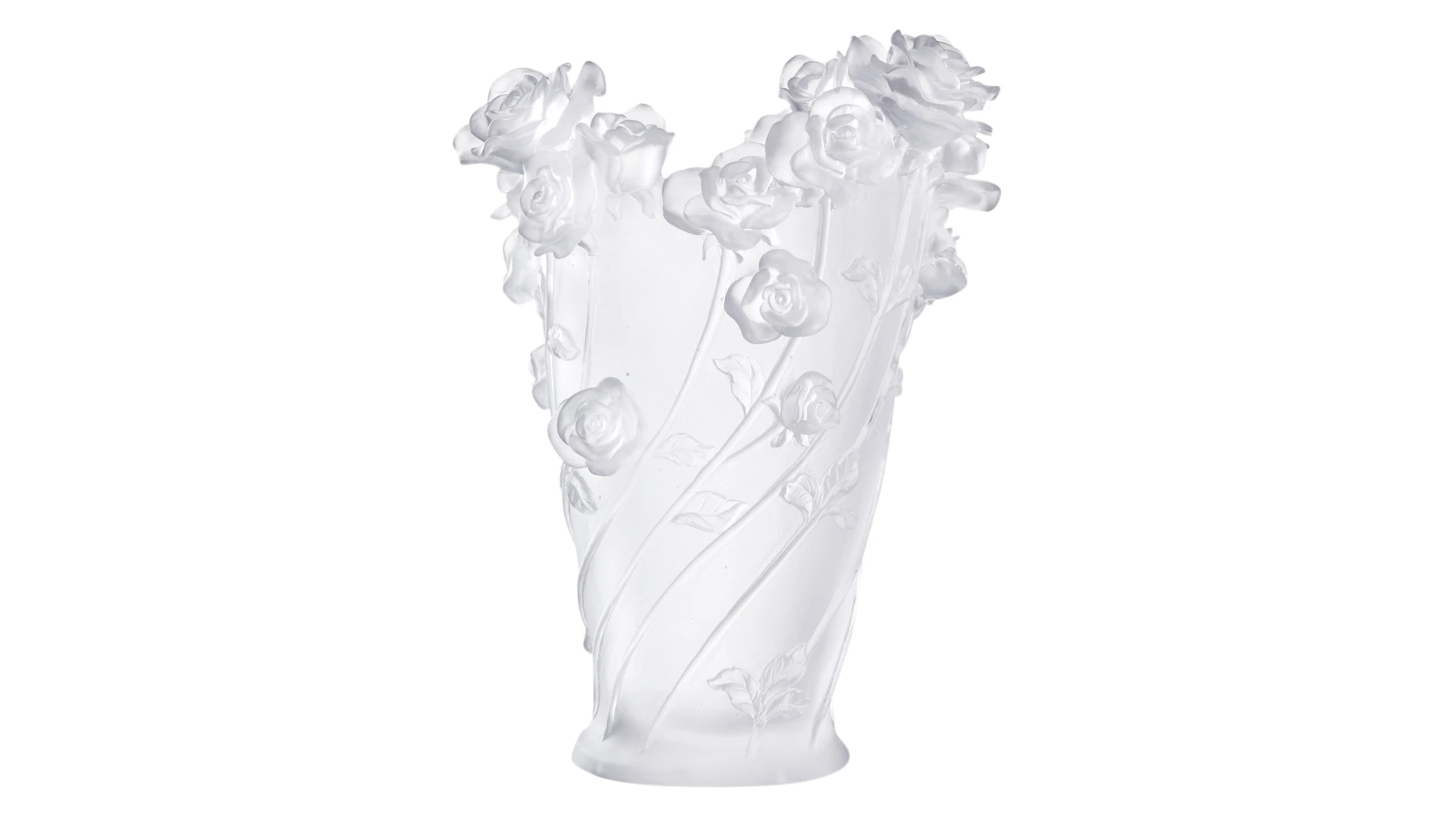 Ваза настольная Decor de Table Pate de Verre Cristal Роза 35 см, хрустальное тесто, белая, п/к