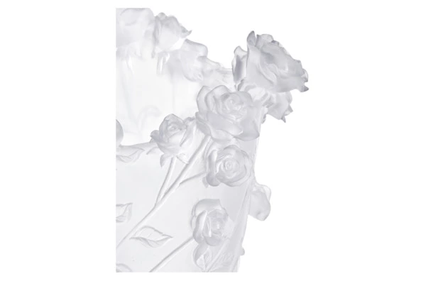 Ваза настольная Decor de Table Pate de Verre Cristal Роза 35 см, хрустальное тесто, белая, п/к