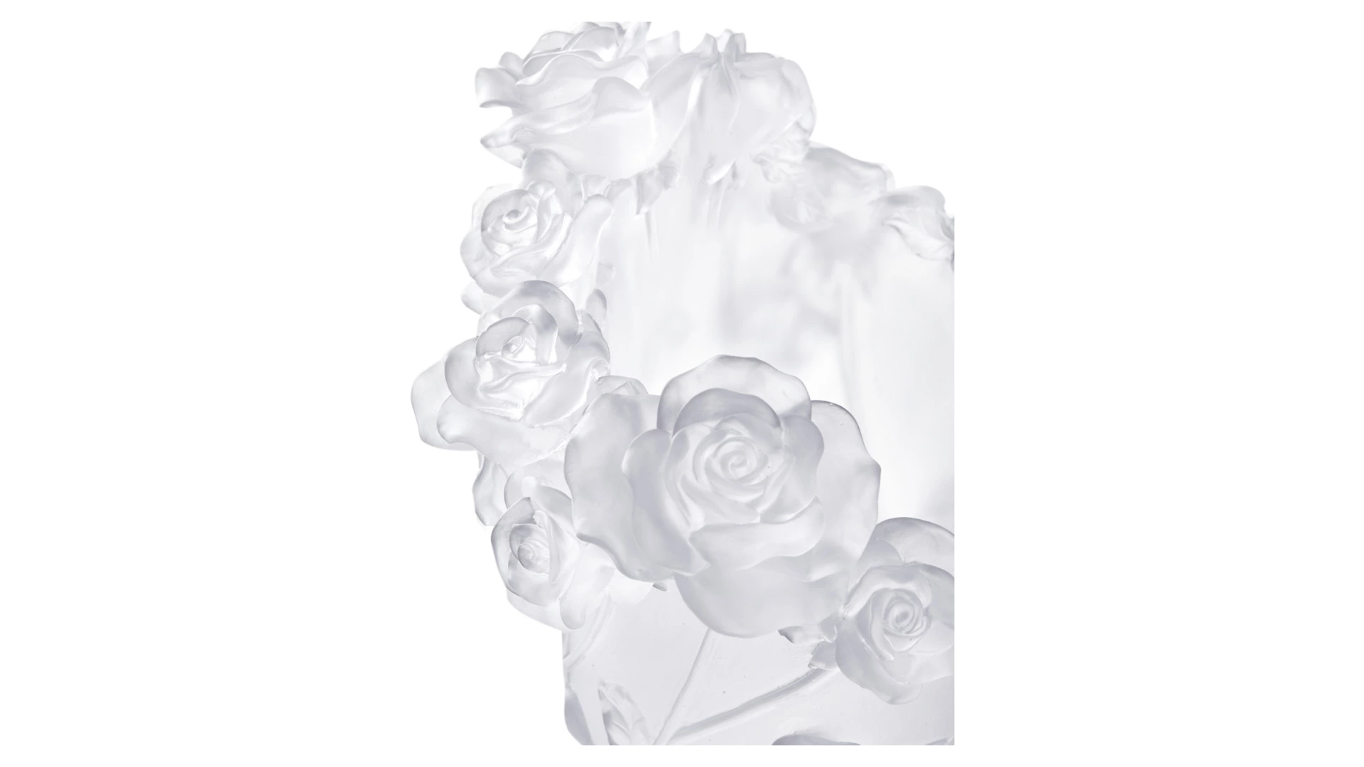Ваза настольная Decor de Table Pate de Verre Cristal Роза 35 см, хрустальное тесто, белая, п/к