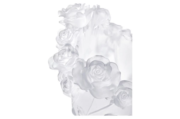 Ваза настольная Decor de Table Pate de Verre Cristal Роза 35 см, хрустальное тесто, белая, п/к