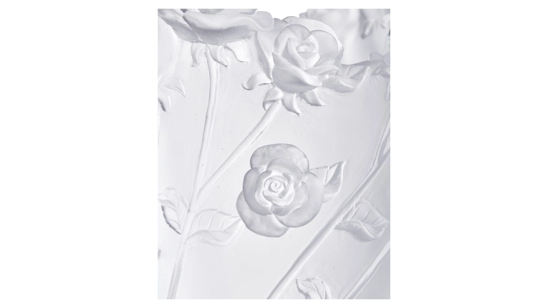 Ваза настольная Decor de Table Pate de Verre Cristal Роза 35 см, хрустальное тесто, белая, п/к