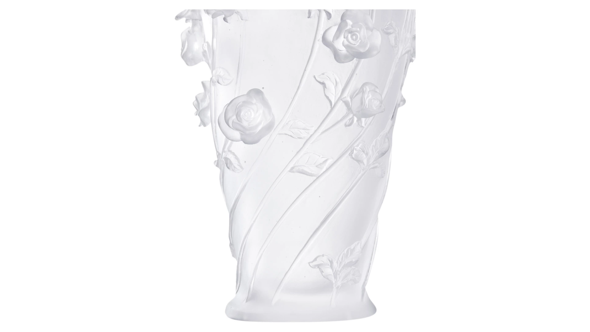 Ваза настольная Decor de Table Pate de Verre Cristal Роза 35 см, хрустальное тесто, белая, п/к