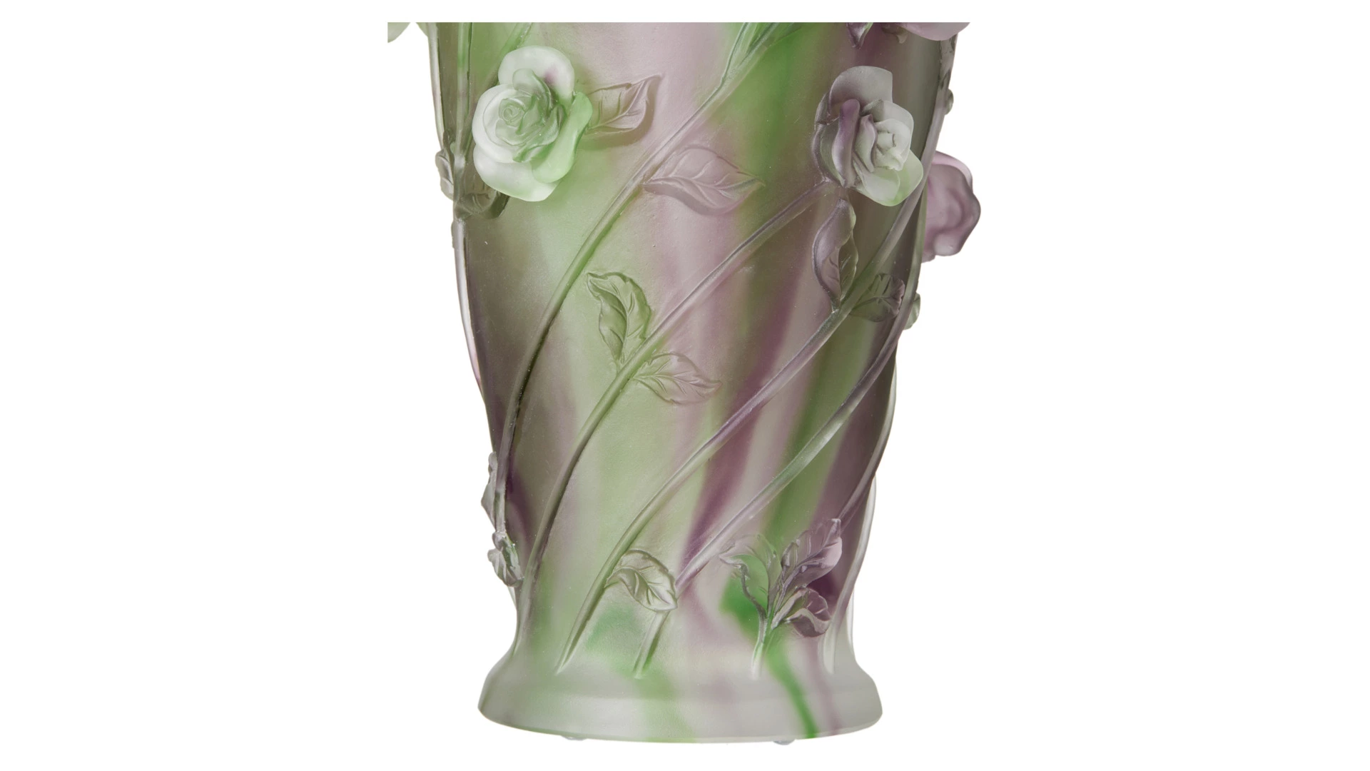 Ваза настольная Decor de Table Pate de Verre Cristal Роза 35 см, хрустальное тесто, фиолетовая, п/к