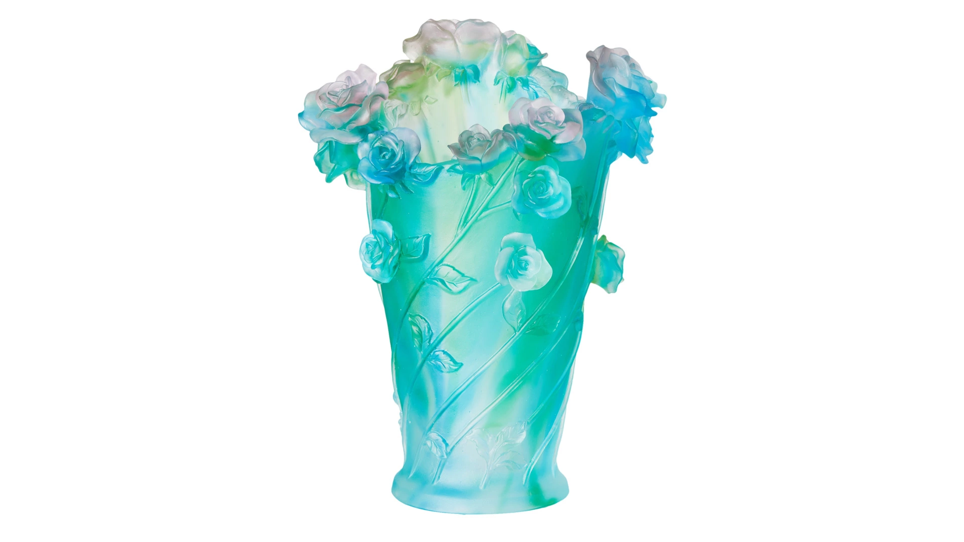 Ваза настольная Decor de Table Pate de Verre Cristal Роза 35 см, хрустальное тесто