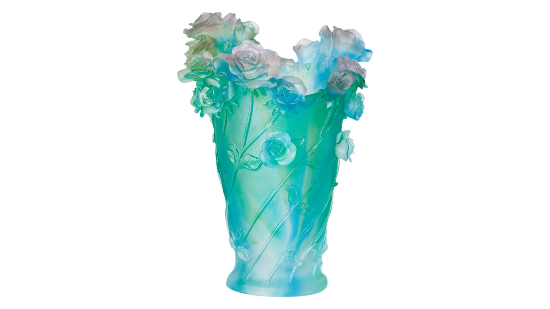Ваза настольная Decor de Table Pate de Verre Cristal Роза 35 см, хрустальное тесто