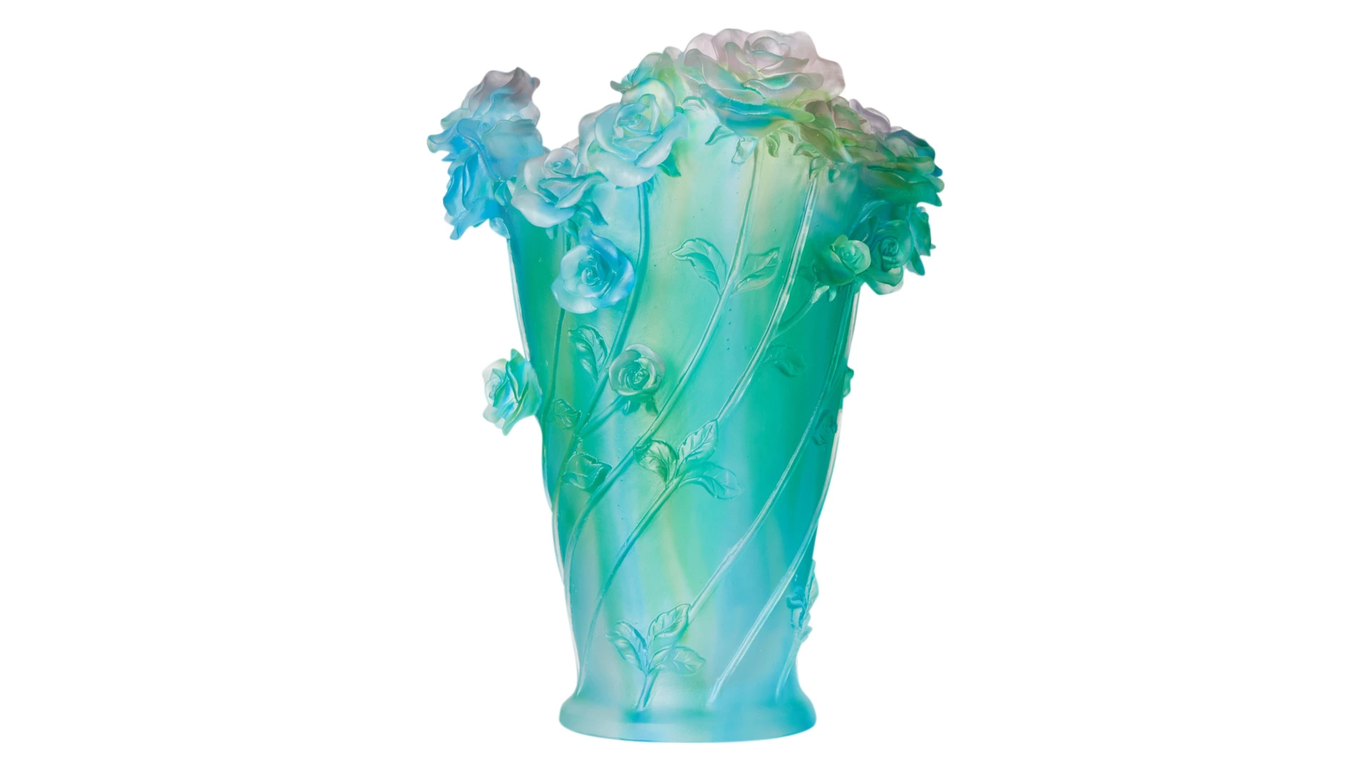 Ваза настольная Decor de Table Pate de Verre Cristal Роза 35 см, хрустальное тесто