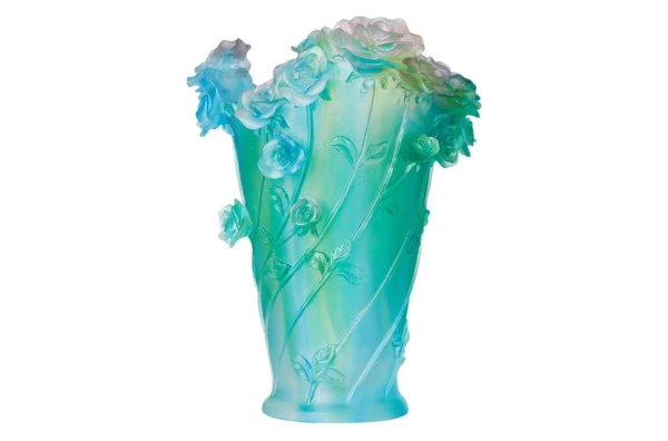 Ваза настольная Decor de Table Pate de Verre Cristal Роза 35 см, хрустальное тесто