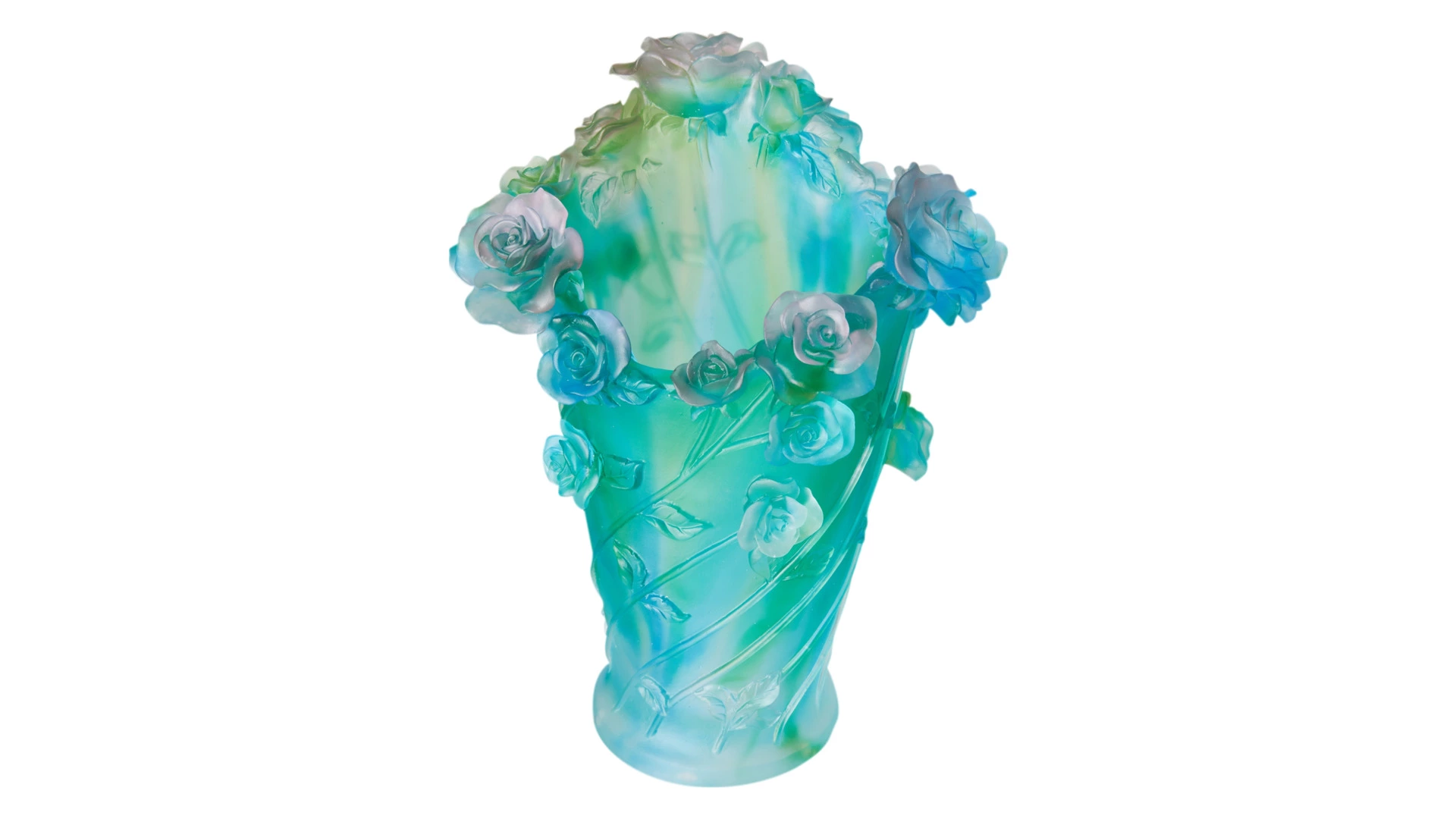 Ваза настольная Decor de Table Pate de Verre Cristal Роза 35 см, хрустальное тесто