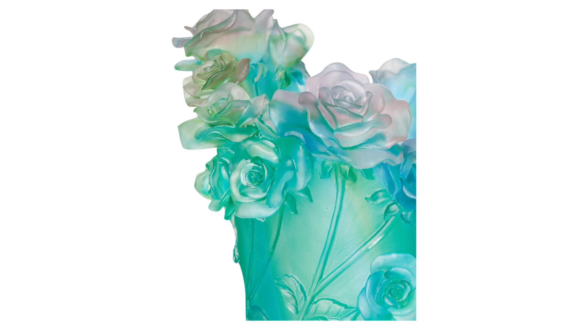 Ваза настольная Decor de Table Pate de Verre Cristal Роза 35 см, хрустальное тесто