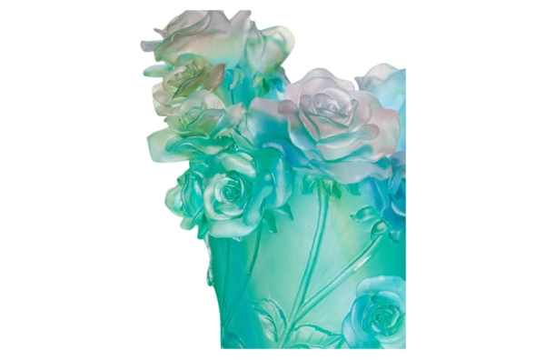 Ваза настольная Decor de Table Pate de Verre Cristal Роза 35 см, хрустальное тесто