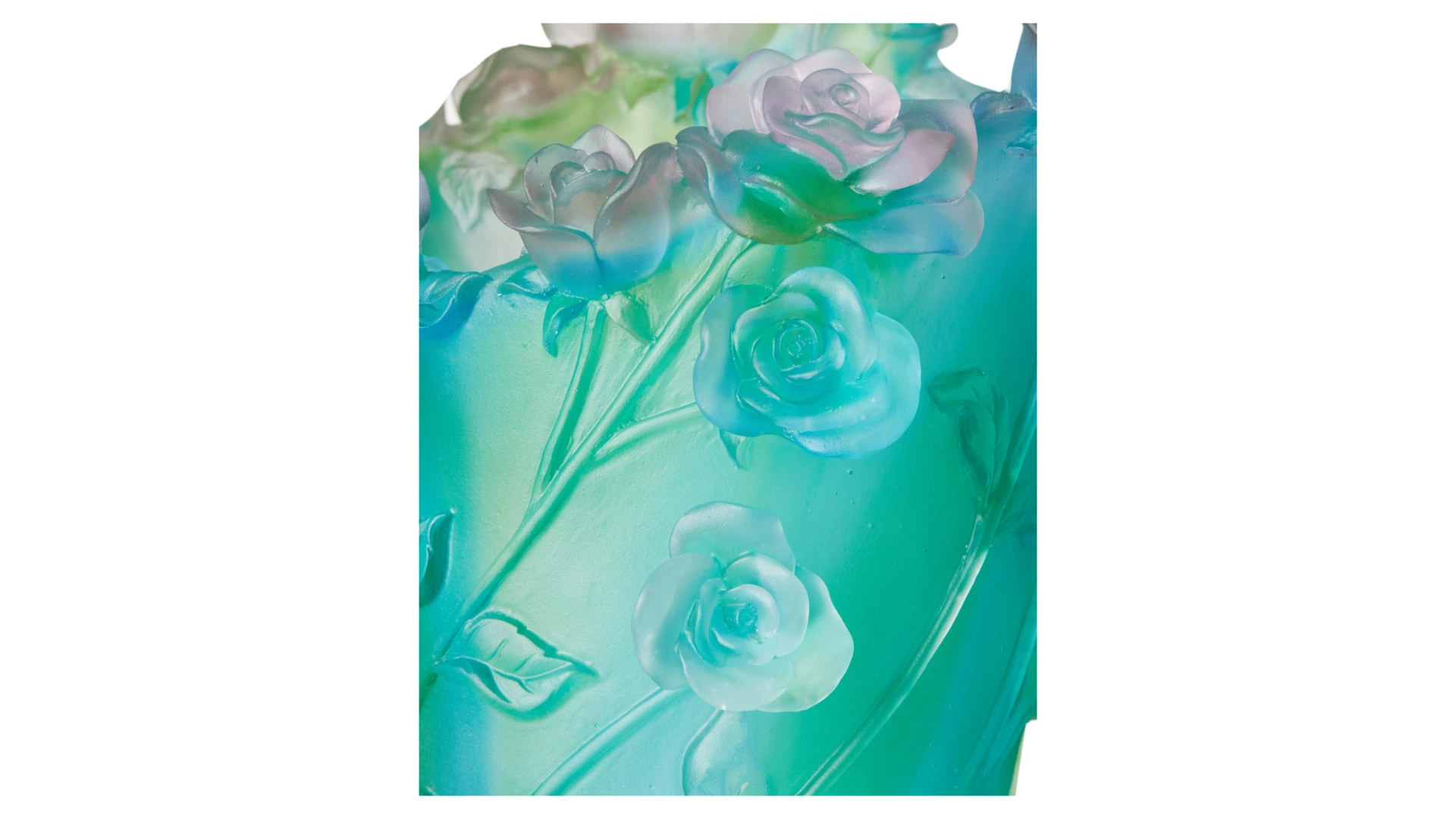 Ваза настольная Decor de Table Pate de Verre Cristal Роза 35 см, хрустальное тесто