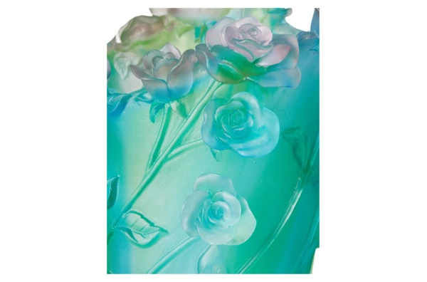 Ваза настольная Decor de Table Pate de Verre Cristal Роза 35 см, хрустальное тесто