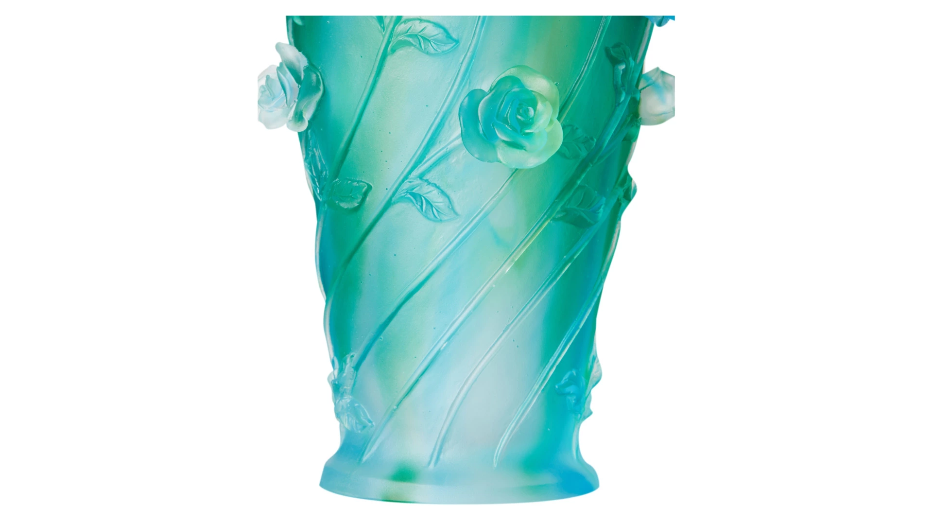Ваза настольная Decor de Table Pate de Verre Cristal Роза 35 см, хрустальное тесто