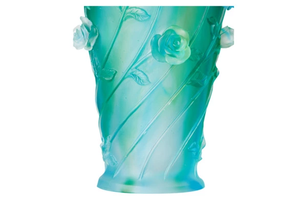 Ваза настольная Decor de Table Pate de Verre Cristal Роза 35 см, хрустальное тесто