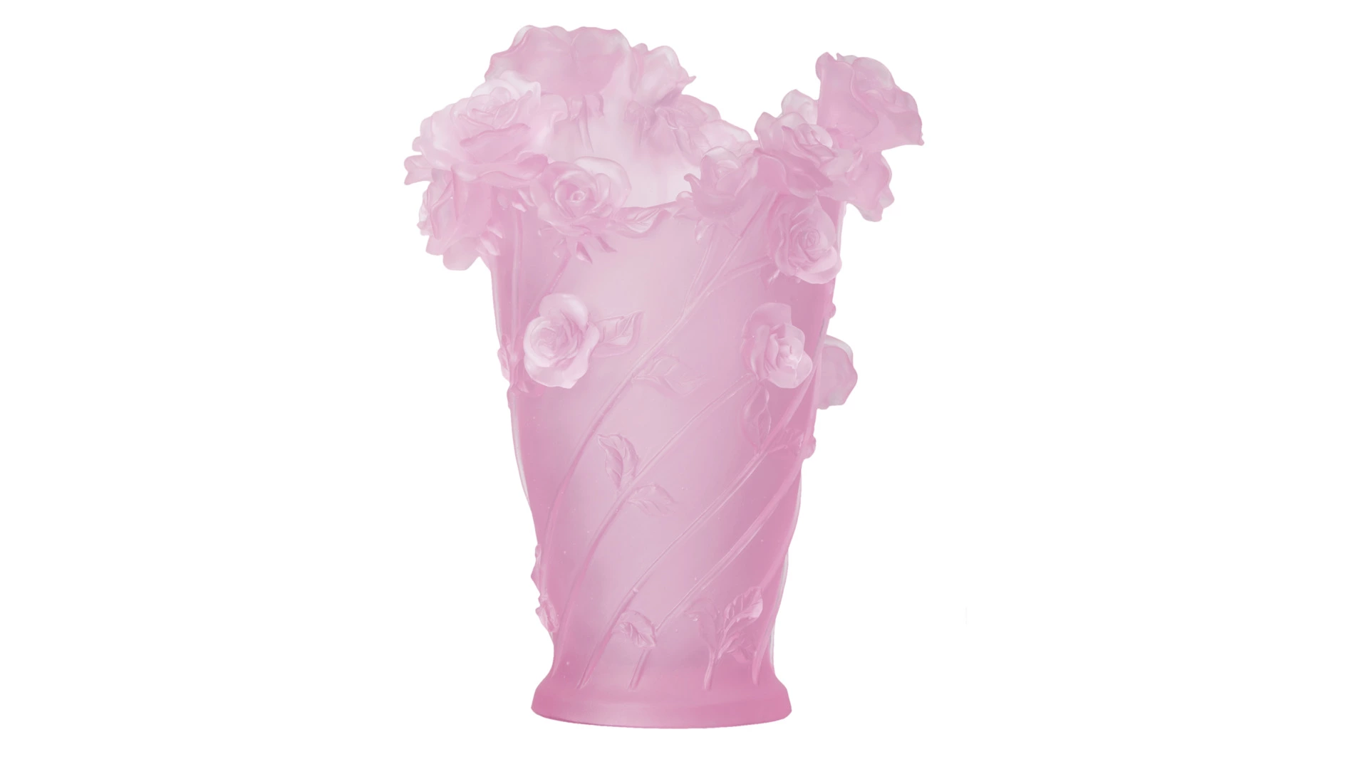 Ваза настольная Decor de Table Pate de Verre Cristal Роза 35 см, хрустальное тесто, розовая, п/к