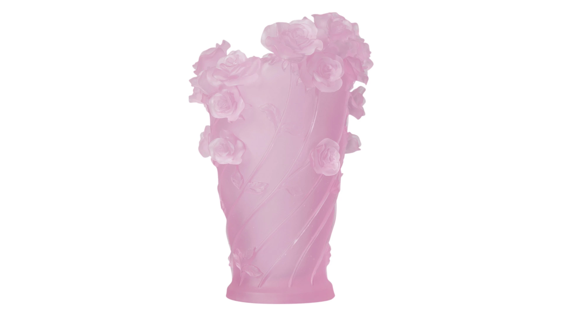 Ваза настольная Decor de Table Pate de Verre Cristal Роза 35 см, хрустальное тесто, розовая, п/к