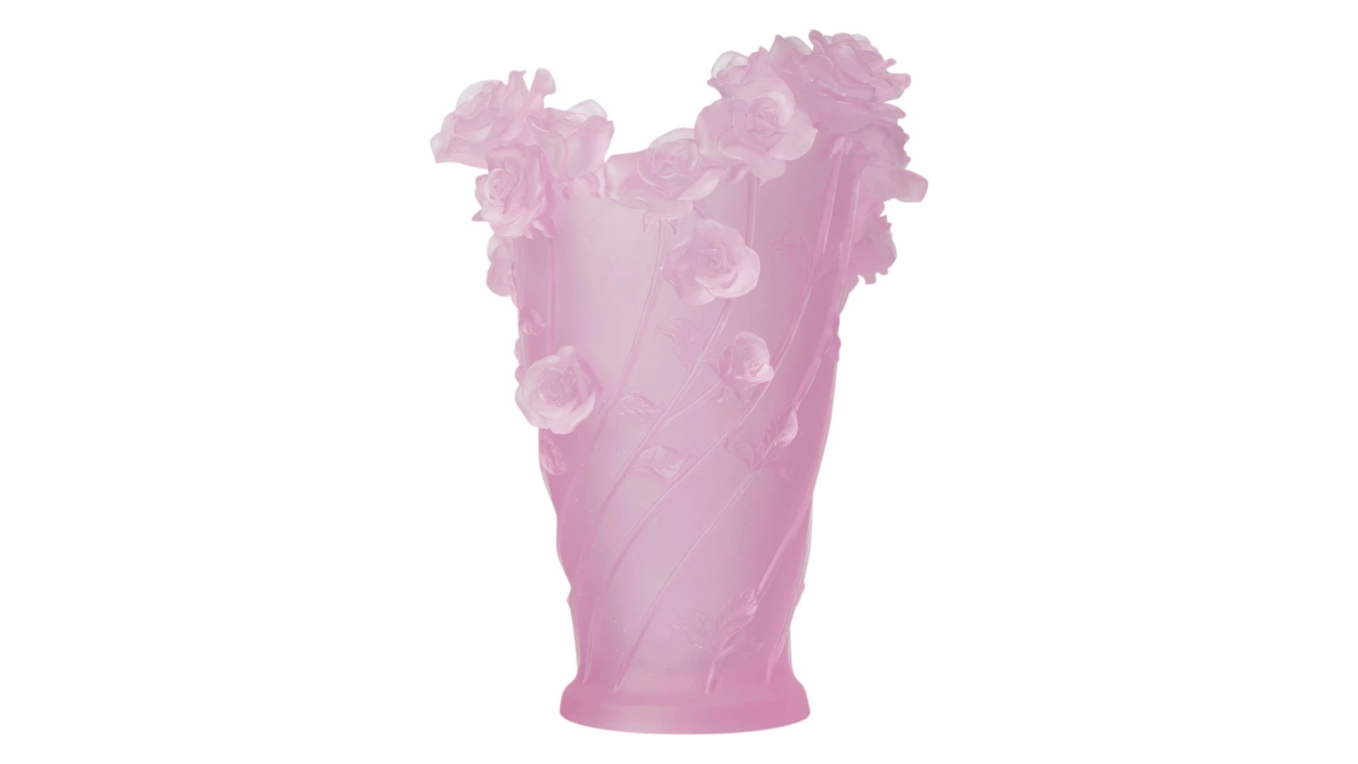 Ваза настольная Decor de Table Pate de Verre Cristal Роза 35 см, хрустальное тесто, розовая, п/к