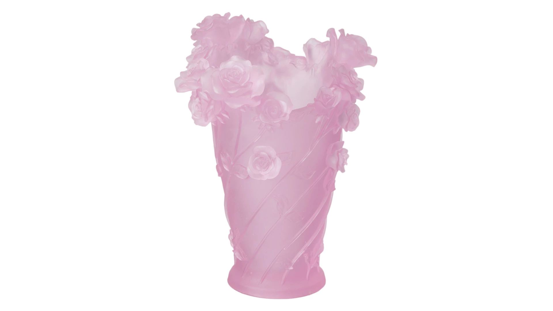 Ваза настольная Decor de Table Pate de Verre Cristal Роза 35 см, хрустальное тесто, розовая, п/к