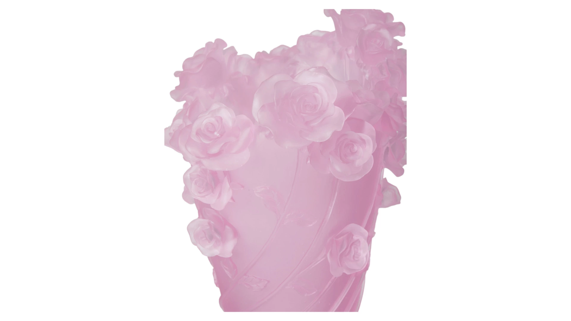 Ваза настольная Decor de Table Pate de Verre Cristal Роза 35 см, хрустальное тесто, розовая, п/к