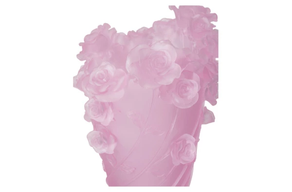 Ваза настольная Decor de Table Pate de Verre Cristal Роза 35 см, хрустальное тесто, розовая, п/к