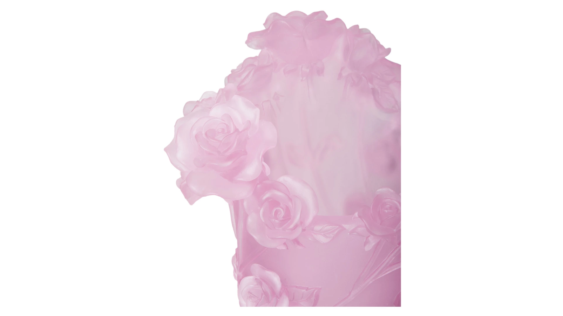 Ваза настольная Decor de Table Pate de Verre Cristal Роза 35 см, хрустальное тесто, розовая, п/к